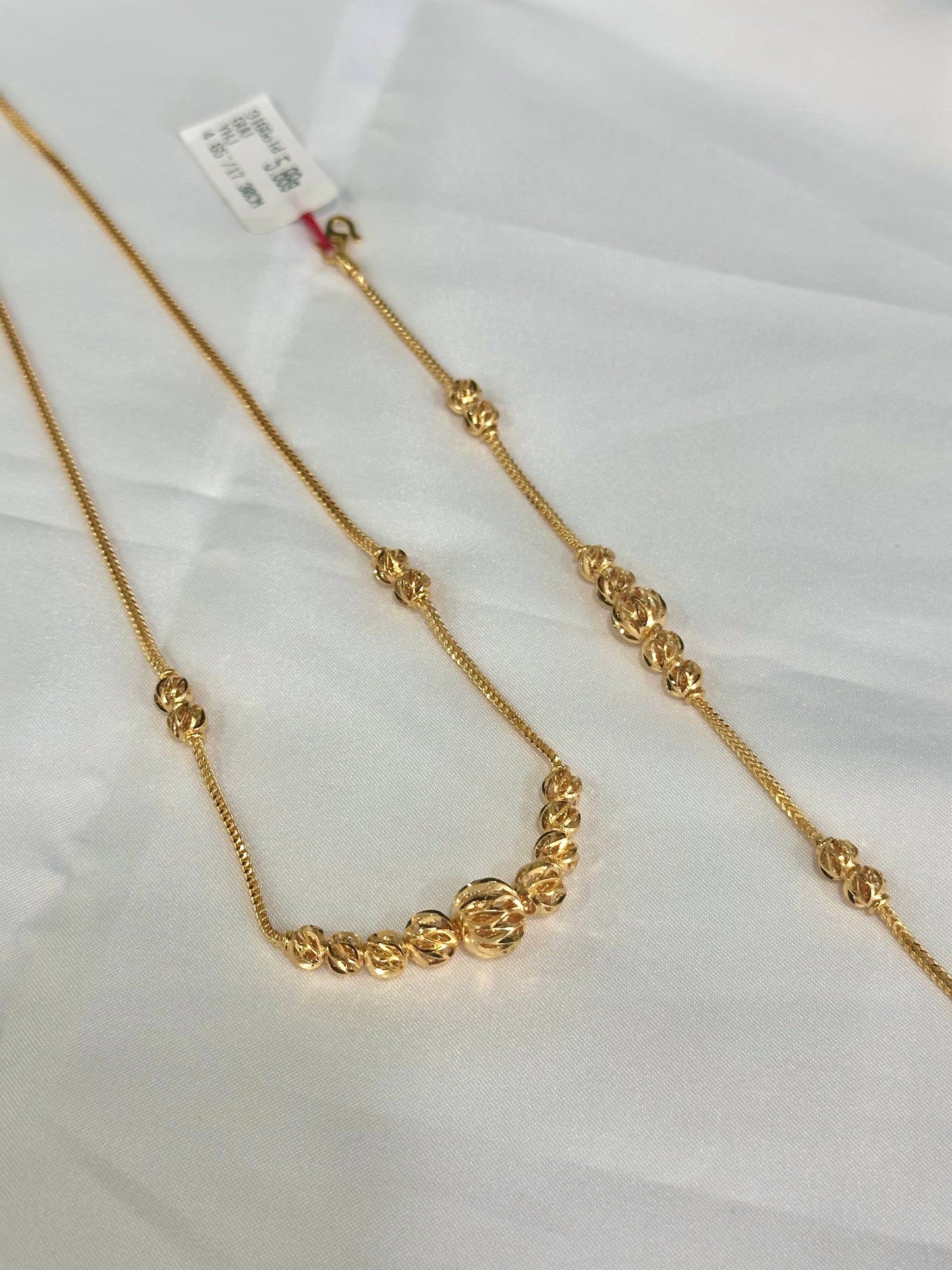 HuaShing 916/22K Necklace & Bracelet Set 罗珠蛇肚套链