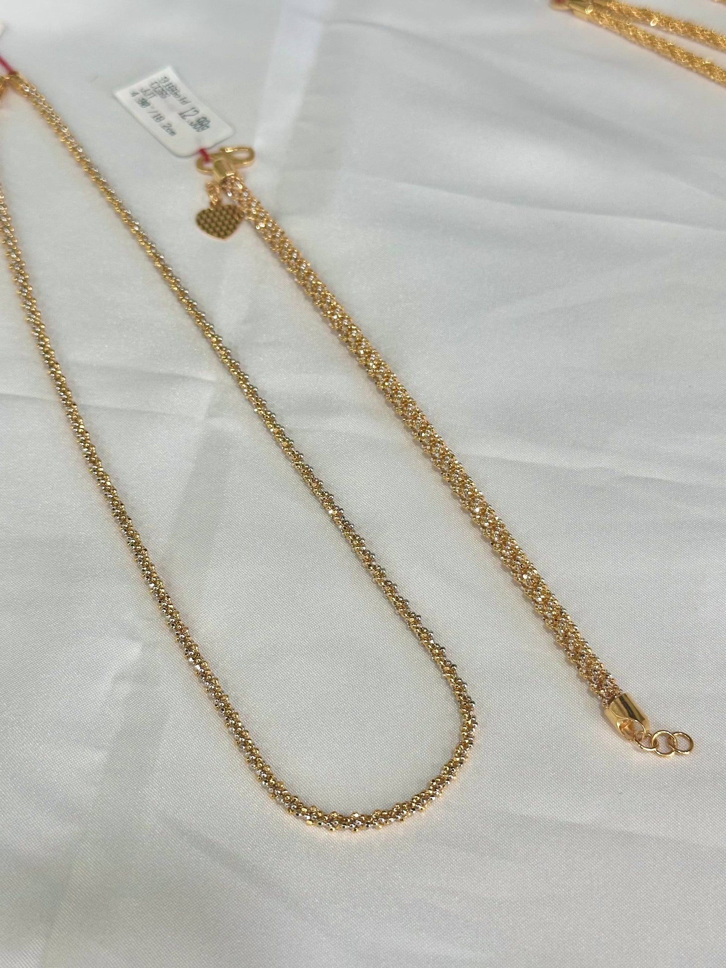 HuaShing 916/22K Chain Necklace & Bracelet 2C 满天星套装