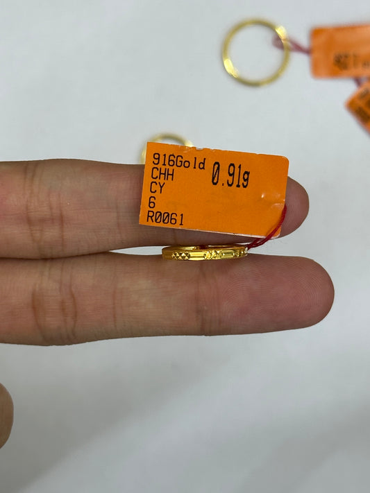 ”916/22K FullStar gold ring for young women by Kedai Emas Hua Shing, perfect for daily wear and special occasions.“