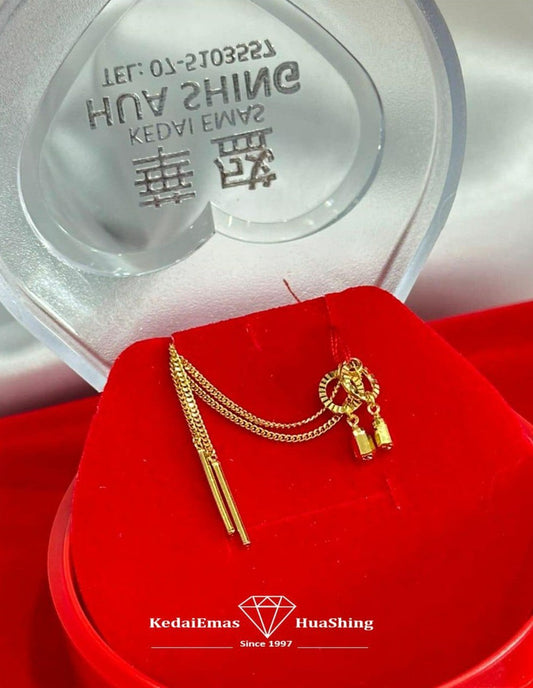 HuaShing 916/22k Gold Chain Earrings/ 耳链