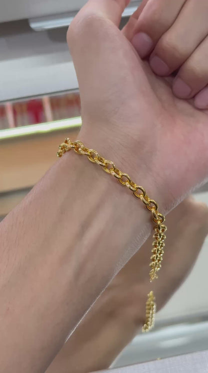 HuaShing 916/22K Solid Design Bracelet 实心款式手链