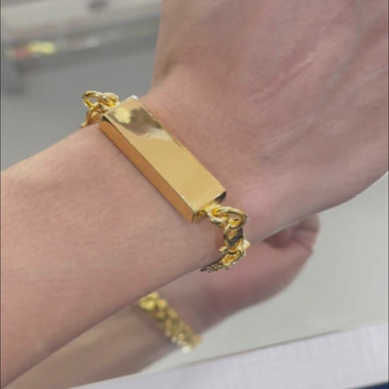 "Gold Bar on Bracelets, a stylist and unique man bracelets design(金条手链，适合男士的手链)"