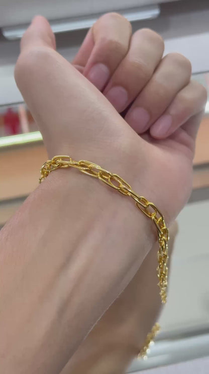 HuaShing 916/22K Solid Design Bracelet 实心款式手链